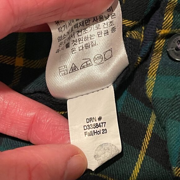 Eddie Bauer Plaid Flannel Button Down Shirt Green Blue Size S - Picture 7 of 9